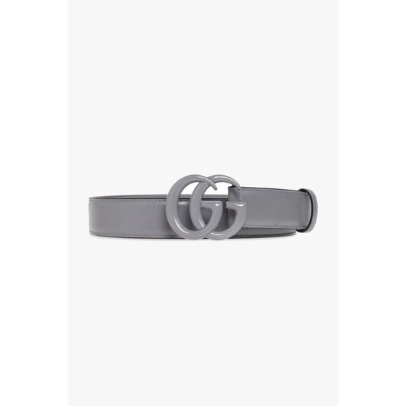 Gucci Other - New 100% Authentic GUCCI Belt Marmont 414516 85 cm 34 In Grey Leather Logo